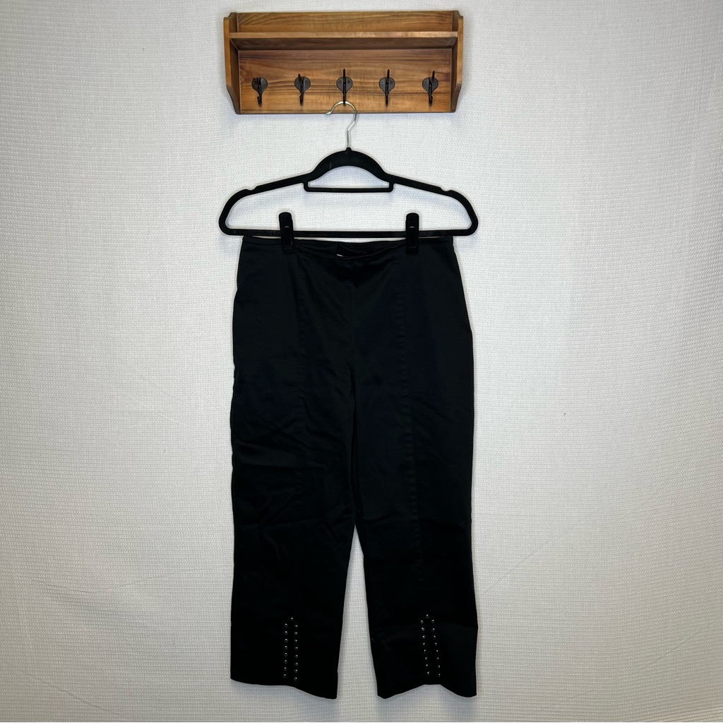 Joseph Ribkoff | Black Pants With Studded Accents 10 Crop